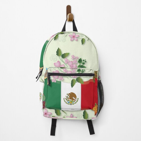 Item preview, Flag of Mexico with Mexican elements and flowers designed and sold by Zoraida Olvera.