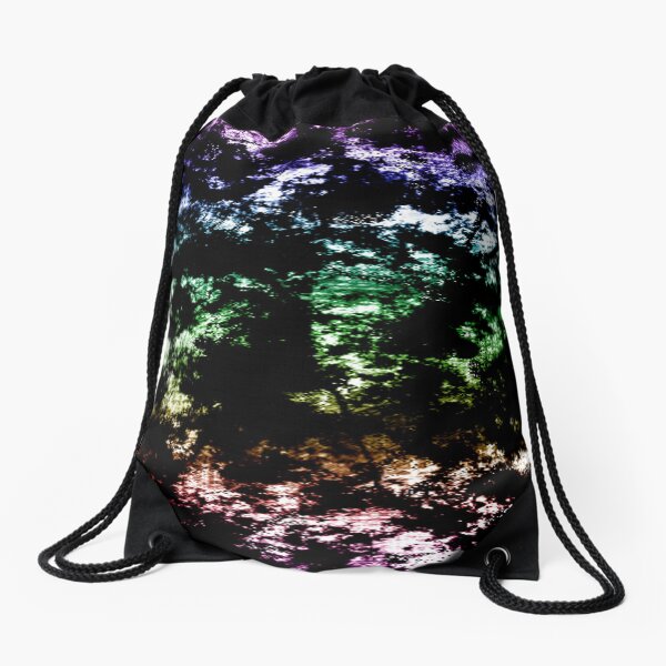 Rockin' Rainbow, Grunge, Gradient Drawstring Bag
