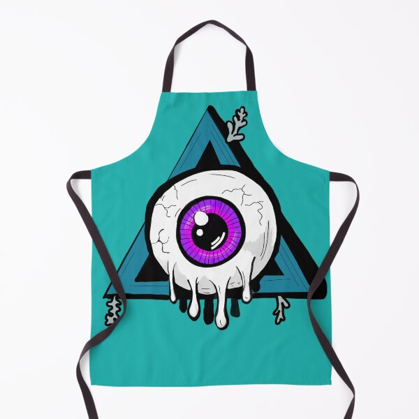 Item preview, Melting purple all seeing eye teal turquoise blue background  designed and sold by DemonicGloom.
