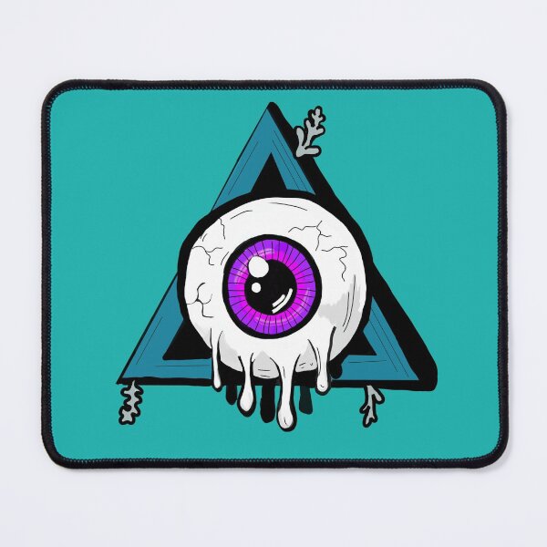Item preview, Melting purple all seeing eye teal turquoise blue background designed and sold by DemonicGloom.