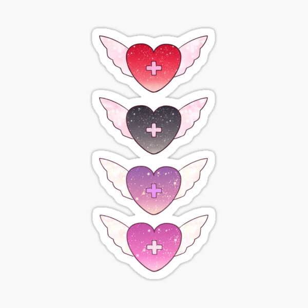 Menhera Winged Hearts Row Sticker