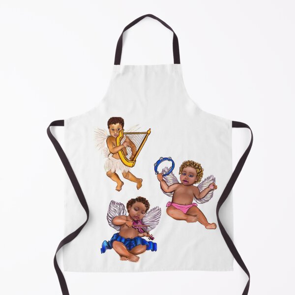 Item preview, Orchestra of Curly haired Angels playing the tambourine, violin and harp - blissful Sun kissed curly haired Baby cherub angel classical art designed and sold by Artonmytee.