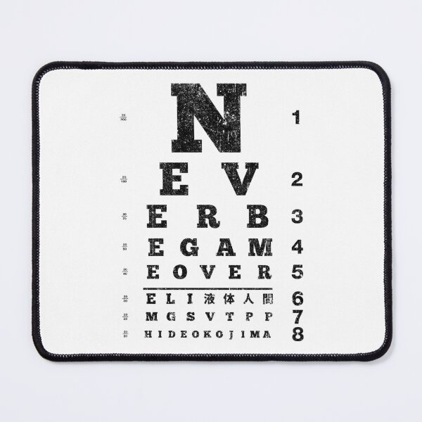 Item preview, Never Be Game Over Eyechart (Variant) designed and sold by huckblade.