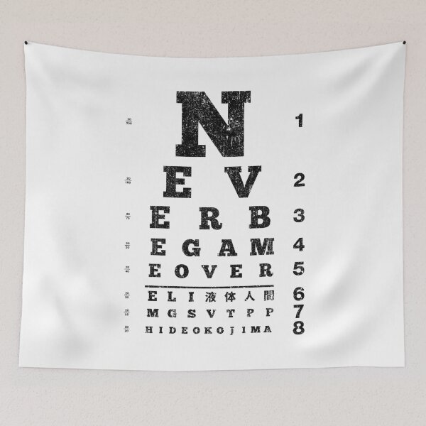 Item preview, Never Be Game Over Eyechart (Variant) designed and sold by huckblade.