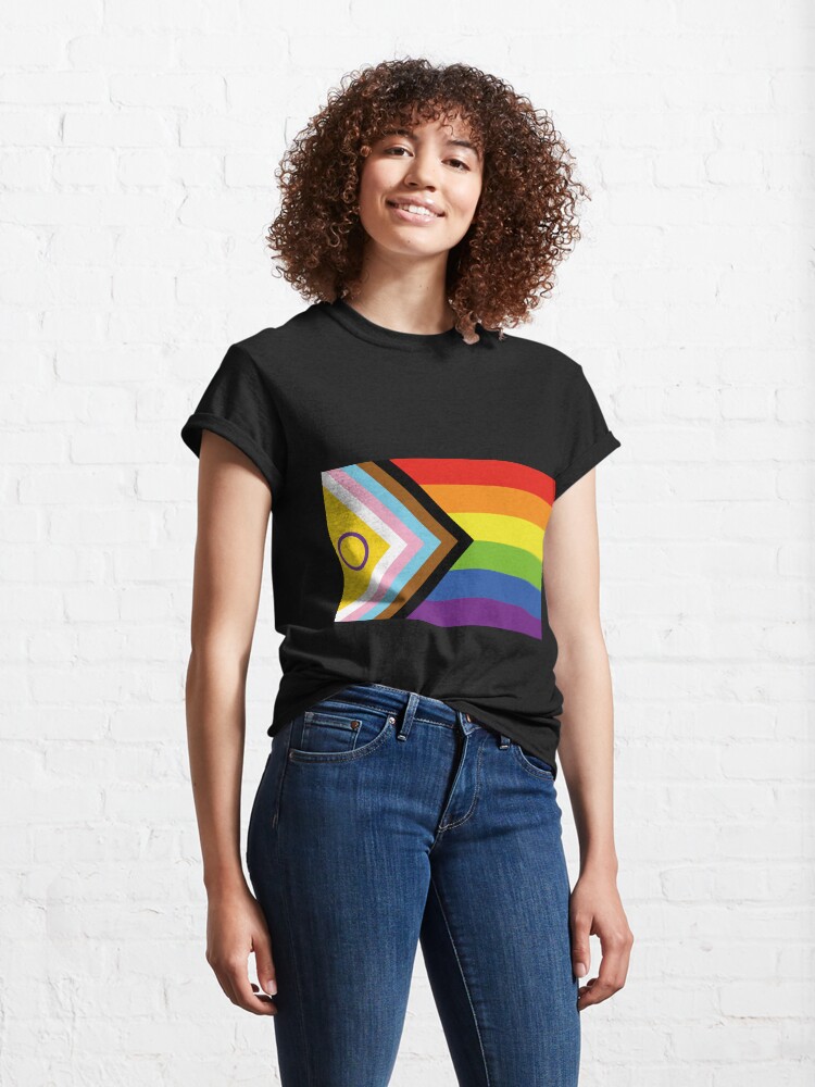 Thumbnail 4 of 7, Classic T-Shirt, Intersex Inclusive Pride Flag Design designed and sold by Bluey-Boronia.