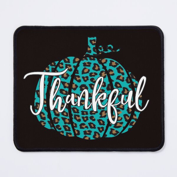 Item preview, Aqua Teal Leopard Print Pumpkin Thankful designed and sold by SqueakyRicardo.