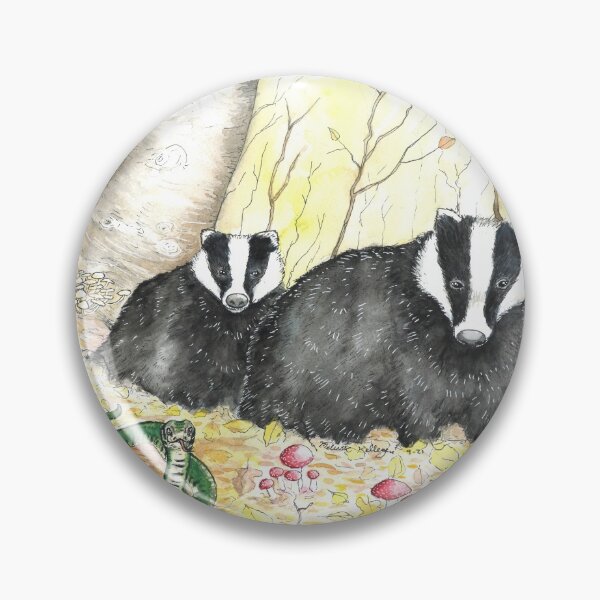 Item preview, Badger Badger Mushrooms Snake designed and sold by Kelley-Art.