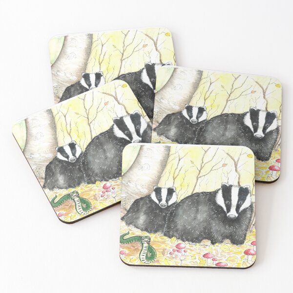 Item preview, Badger Badger Mushrooms Snake designed and sold by Kelley-Art.