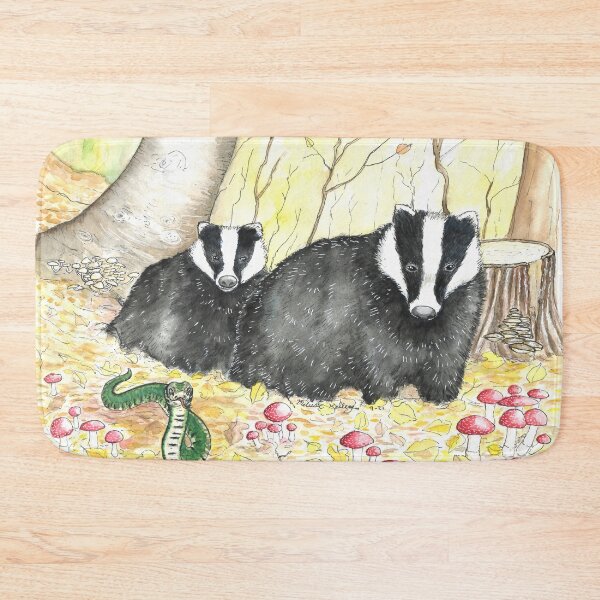 Item preview, Badger Badger Mushrooms Snake designed and sold by Kelley-Art.