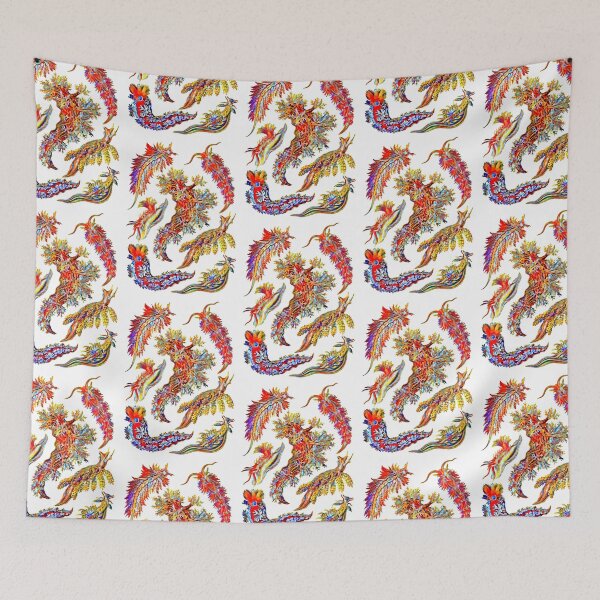 Aperçu de l'œuvre Nudibranchia, en blanc par Ernst Haeckel créée et vendue par LunarExpress.
