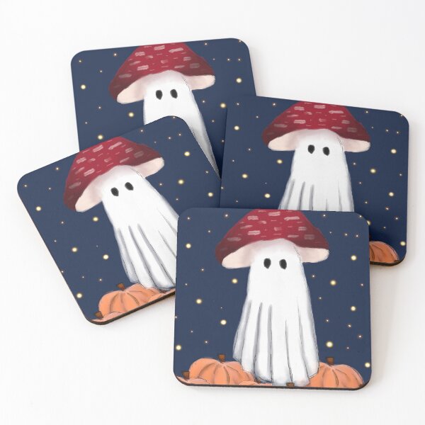 Item preview, Ghost Mushroom & Pumpkins designed and sold by KaitLouise.
