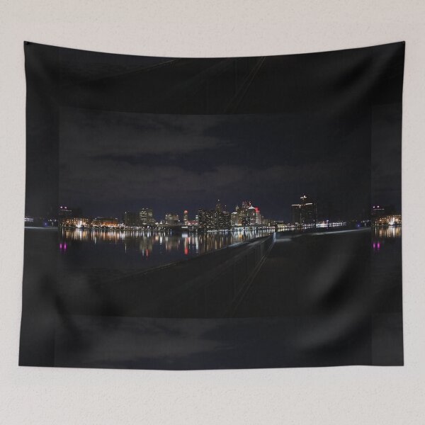 Item preview, Detroit View at night / Detroit river photography, designed and sold by BeatyinChaos.
