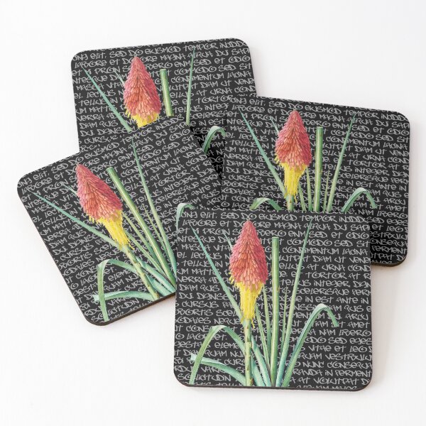 Item preview, Vintage Red Hot Poker on Graffiti. Modern Vintage no 43 Black background. designed and sold by Point-Of-DD.