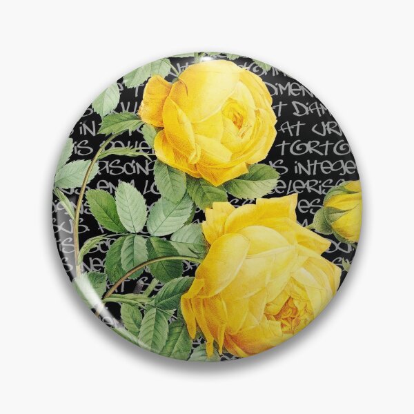 Item preview, Vintage Yellow Roses on Graffiti. Modern Vintage no 48. Dark background. designed and sold by Point-Of-DD.