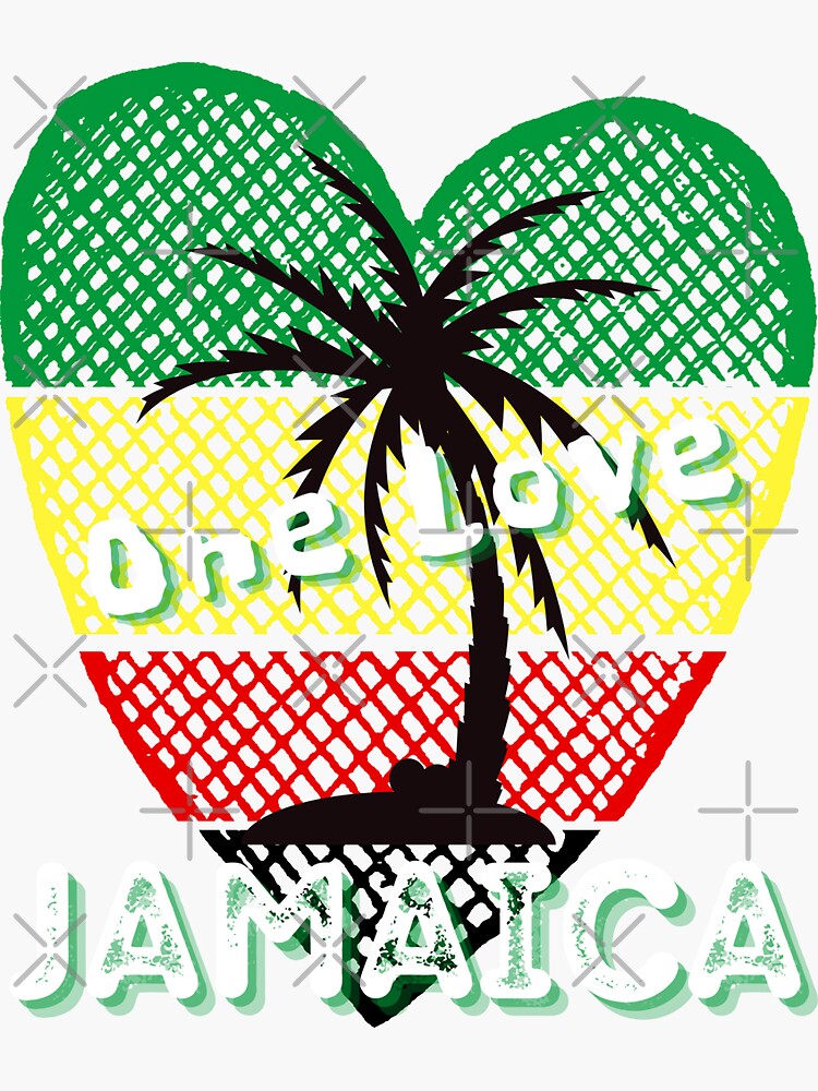 "Jamaica One Love, Distressed Jamaican Flag, Jamaican Pride, I Love
