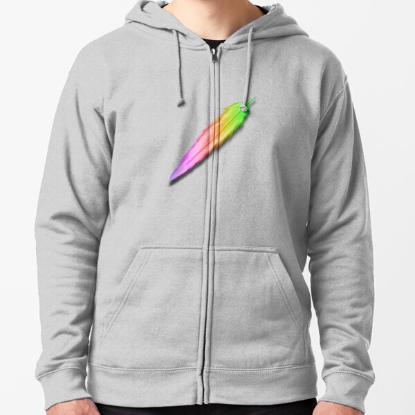 Rainbow Phoenix Feathers Zipped Hoodie