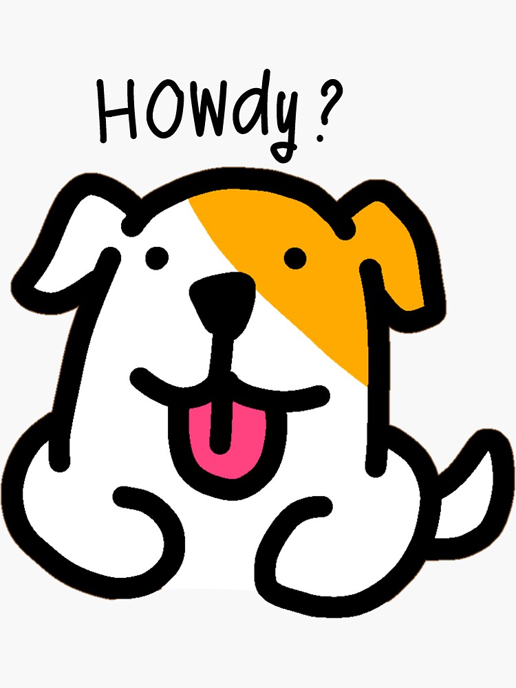 "Cute dog say hello" Sticker by Cutepict Redbubble