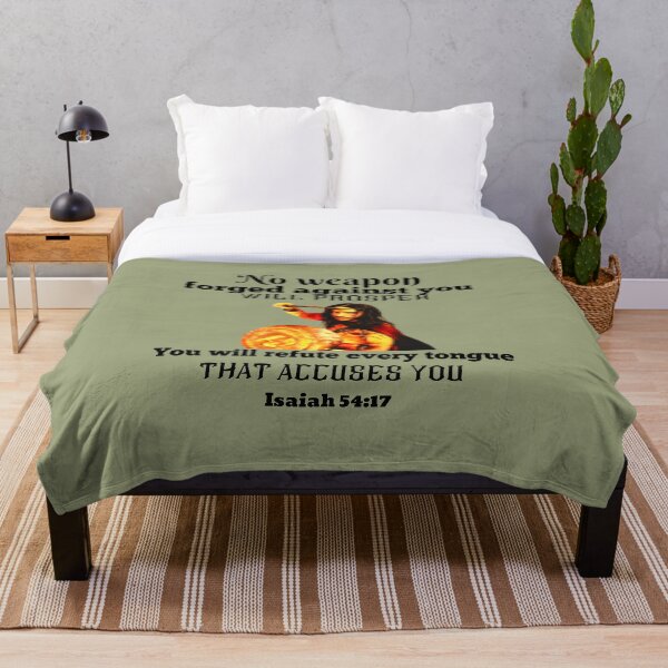 Item preview, Isaiah 54:17 No Weapon will Prosper Merchandise in Black on Light Army Green (Excluding T-shirts) designed and sold by oorwinning.
