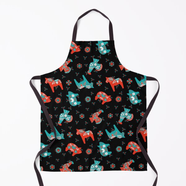 Item preview, Black Red Turquoise  - Folk Art - Swedish Dala  designed and sold by WickedRefined - Nicole Demereckis.