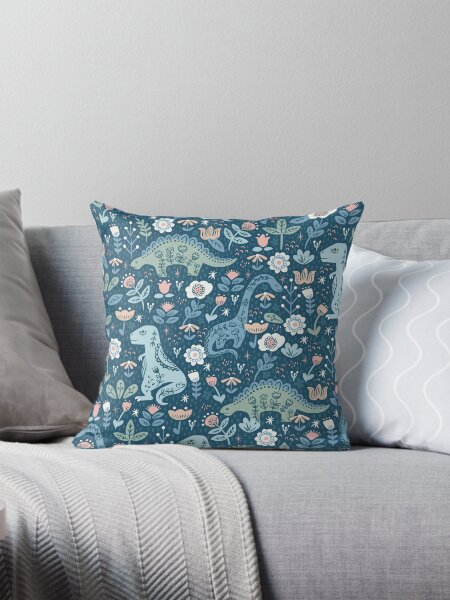 Item preview, Folk Dinosaurs in Blue designed and sold by latheandquill.