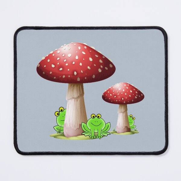 Item preview, Three Cute Frog Friends and Mushrooms designed and sold by Twittlefish.