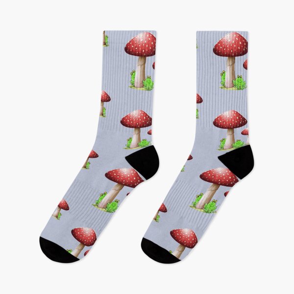 Item preview, Three Cute Frog Friends and Mushrooms designed and sold by Twittlefish.