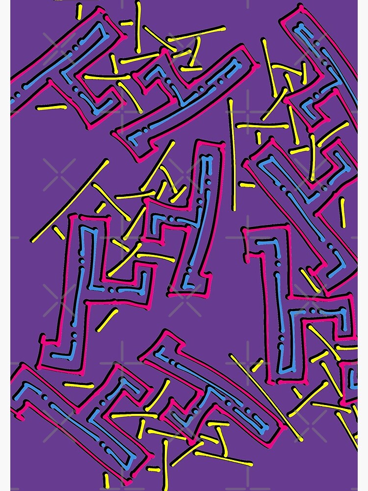 Nineties Aesthetic Pattern on Purple by that5280lady