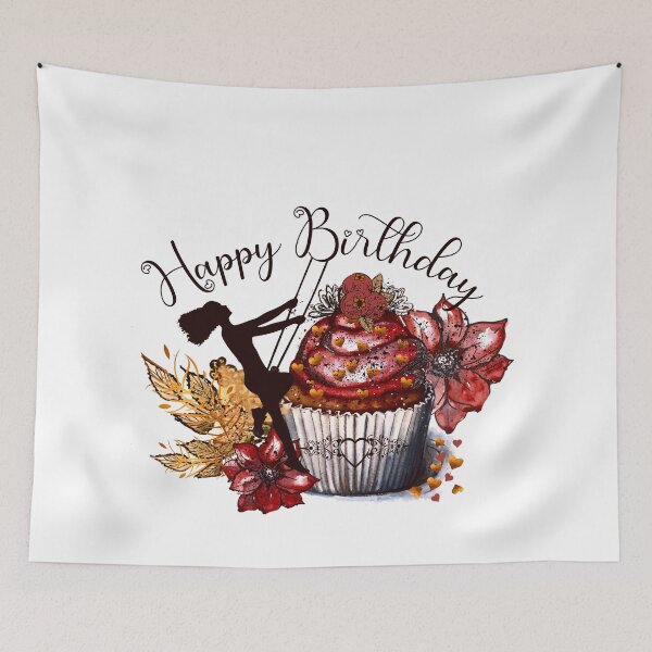Item preview, HAPPY BIRTHDAY HARVEST CUPCAKE designed and sold by wildwhimsical.