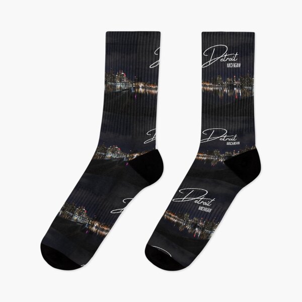 Item preview, Downtown Detroit skyline at night / Detroit river photography at night designed and sold by BeatyinChaos.