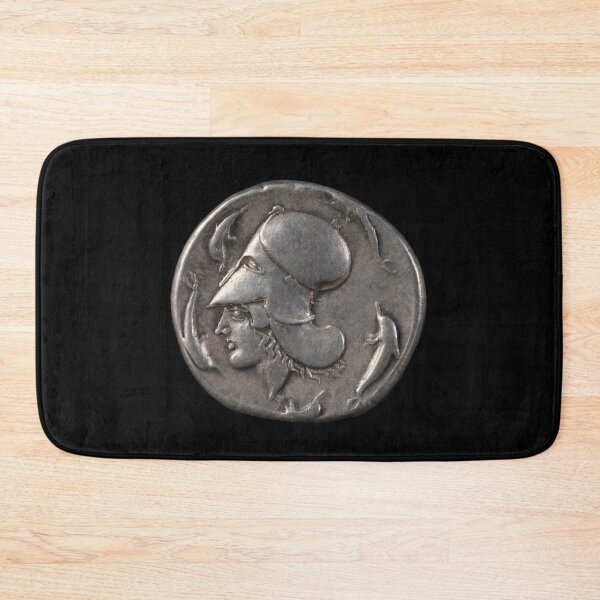 Item preview, Stater with the head of Athena and dolphins (on black) designed and sold by DotorEaon.