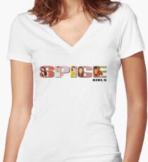 Spice Logo Women's Fitted V-Neck T-Shirt