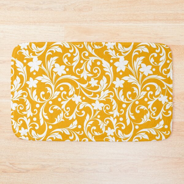 Item preview, Yellow and White Floral Damask Pattern designed and sold by thelustrous.