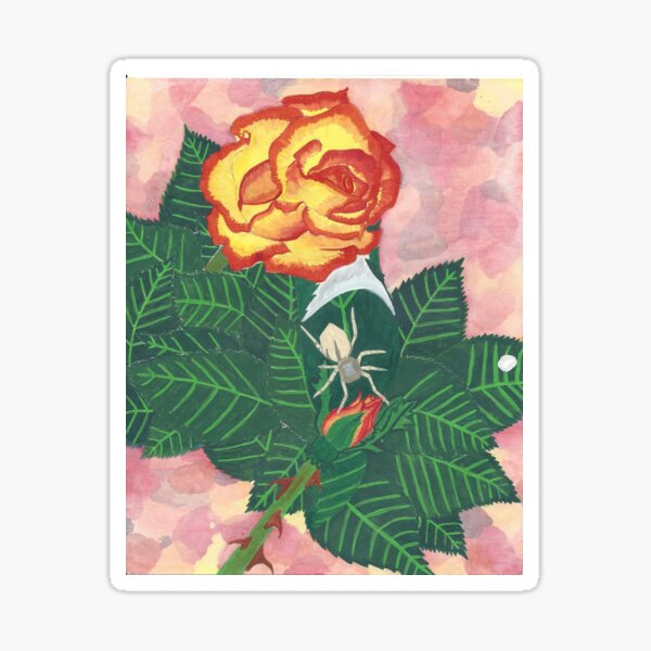 Spider on Rose Sticker