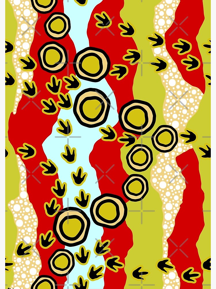 Authentic Aboriginal Art Emu Tracks 2 Poster For Sale By   Flat,750x,075,f Pad,750x1000,f8f8f8 