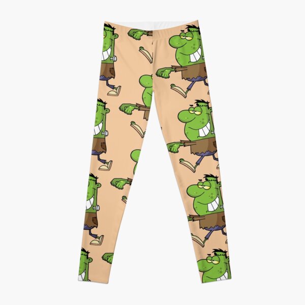 Funny Cartoon Frankenstein For Halloween Leggings