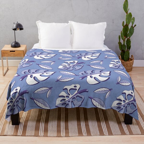 Item preview, Blurple Monstera Leaf Pattern designed and sold by SavvytabbyArt.