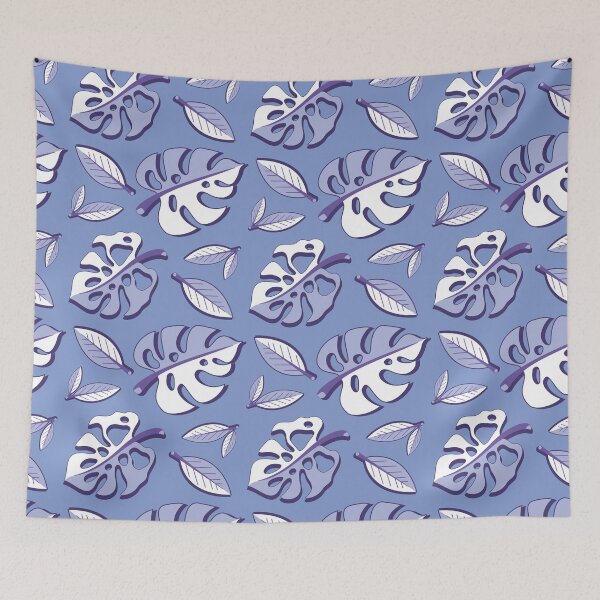Item preview, Blurple Monstera Leaf Pattern designed and sold by SavvytabbyArt.