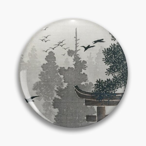 Item preview, Flock of birds and a torii gate in a pine tree forest (1877-1945) by Ohara Koson designed and sold by CristalleLisa.