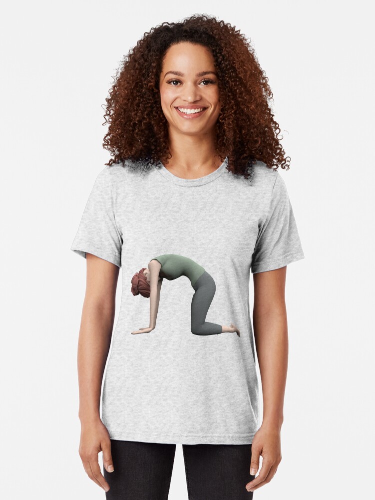 T-shirt chiné ''Yoga - La pose du Chat' : autre vue