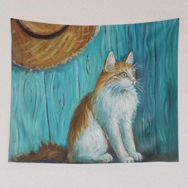 Item preview, Oil painting Cute FLUFFY Cat designed and sold by ChicagoDixon.