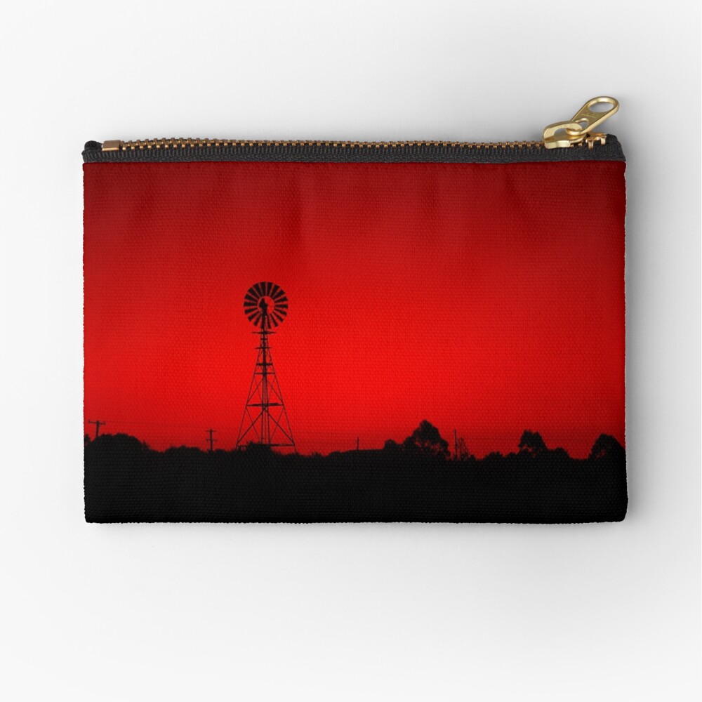 Windmill at dusk Zipper Pouch