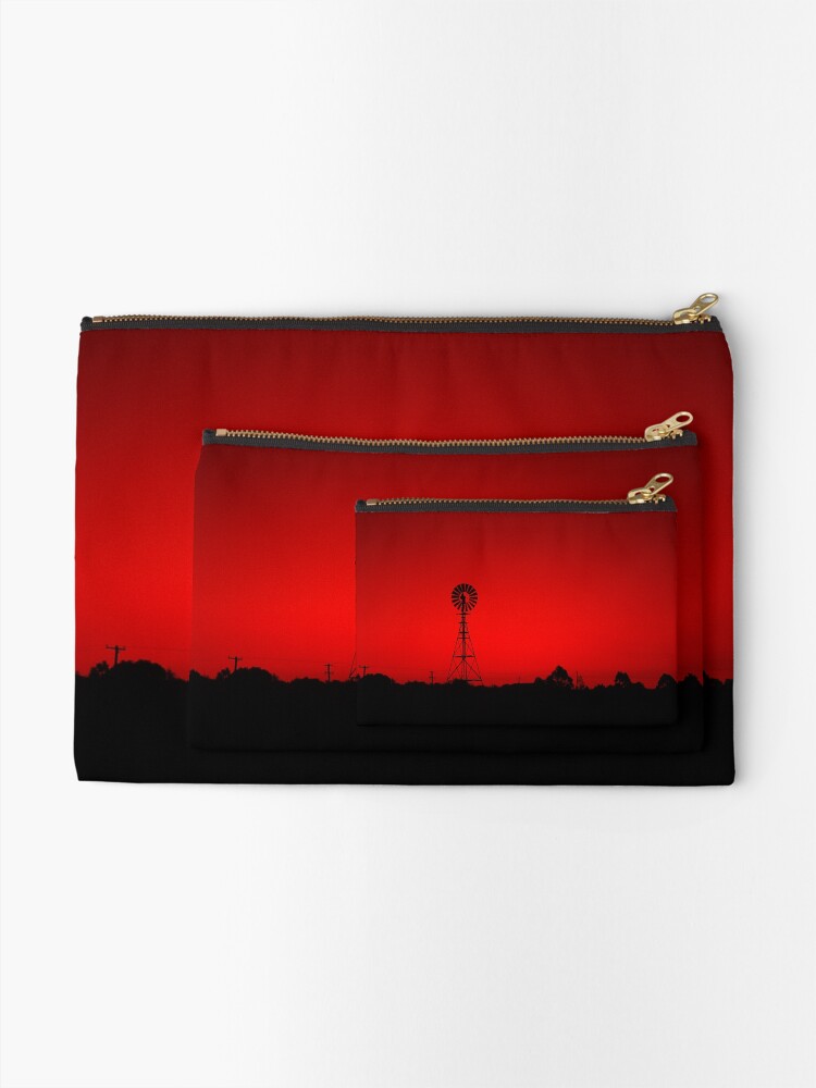 Alternate view of Windmill at dusk Zipper Pouch