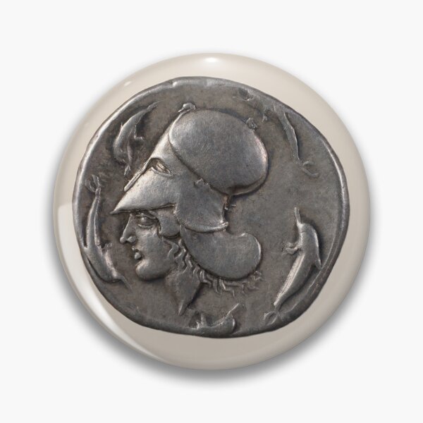 Item preview, Stater with the head of Athena and dolphins (on cream) designed and sold by DotorEaon.