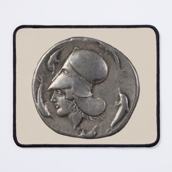 Item preview, Stater with the head of Athena and dolphins (on cream) designed and sold by DotorEaon.