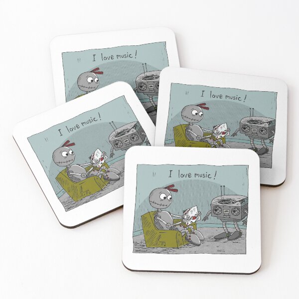 Item preview, I Love Music! Full Colour Version - Zap Day Robots - Friendship Message  designed and sold by Blaise Kolodychuk.