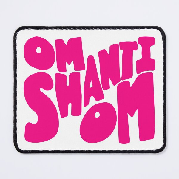Item preview, Om Shanti Om Block Letters Pink White designed and sold by wordznart.