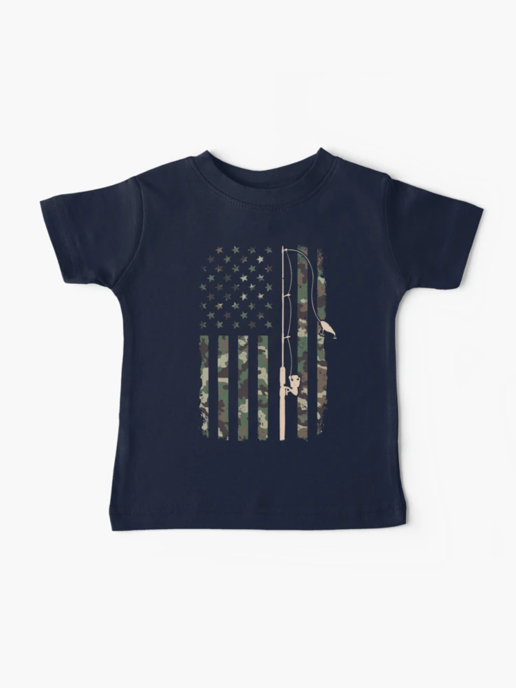 Fishing USA Flag Camouflage Camo American Fisherman Gifts  Baby T-Shirt  for Sale by alenaz