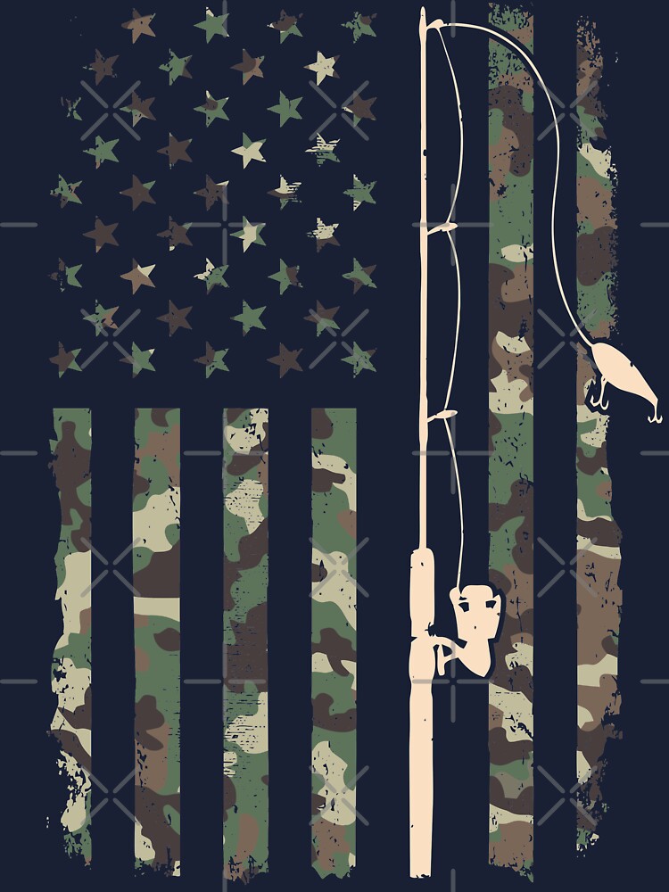 Fishing USA Flag Camouflage Camo American Fisherman Gifts | Baby T-Shirt