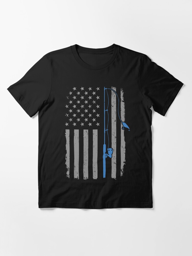 American Fishing USA Flag Vintage Fisher Rod Fisherman Gift | Essential  T-Shirt