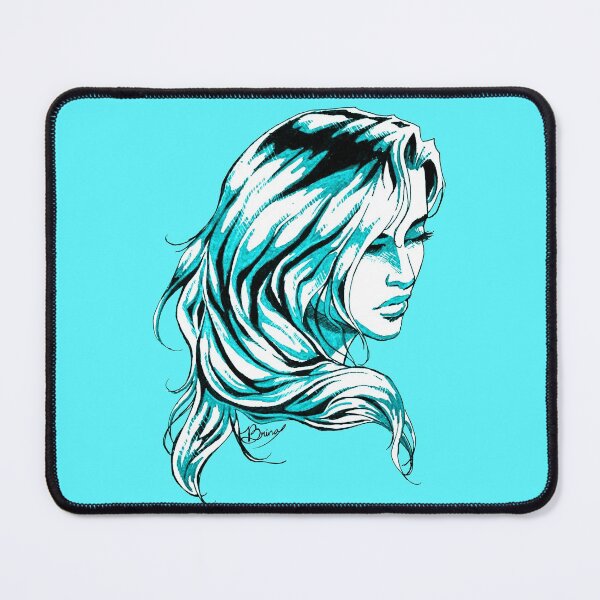 Item preview, Hair Swept over Shoulder in Teal designed and sold by Brina Williamson.